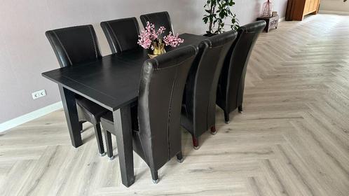 Eetkamerset bestaande uit een tafel en 6 stoelen, Huis en Inrichting, Complete eetkamers, Gebruikt, 6 tot 8 stoelen, Ophalen