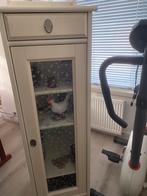 Ikea badkamer kast met gebloemd glas,spiegel,legplanken,lade, Ophalen of Verzenden, Gebruikt