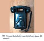 VINTAGE * PTT Erickson bakelieten wandtelefoon - jaren 50, Ophalen, Gebruikt, Bakeliet