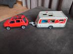 Speelgoedauto met caravan van playmobil, Ophalen of Verzenden, Zo goed als nieuw