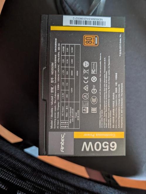 Antec NE650M 650W modulaire voeding, Computers en Software, Interne voedingen, Gebruikt, Ophalen of Verzenden