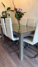 Grijze eettafel, Ophalen, Gebruikt, 50 tot 100 cm, Vijf personen of meer