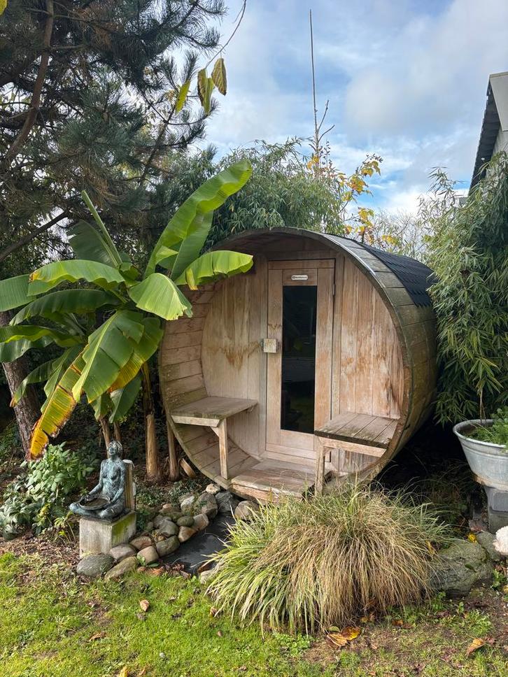 Prachtige Barrel Sauna - Ontspan in Stijl!, Sport en Fitness, Sauna, Zo goed als nieuw, Complete sauna, Fins of Traditioneel, Ophalen