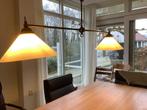 Vintage Hanglamp met 2 Lampen, Huis en Inrichting, Ophalen of Verzenden, Gebruikt, Glas, 50 tot 75 cm