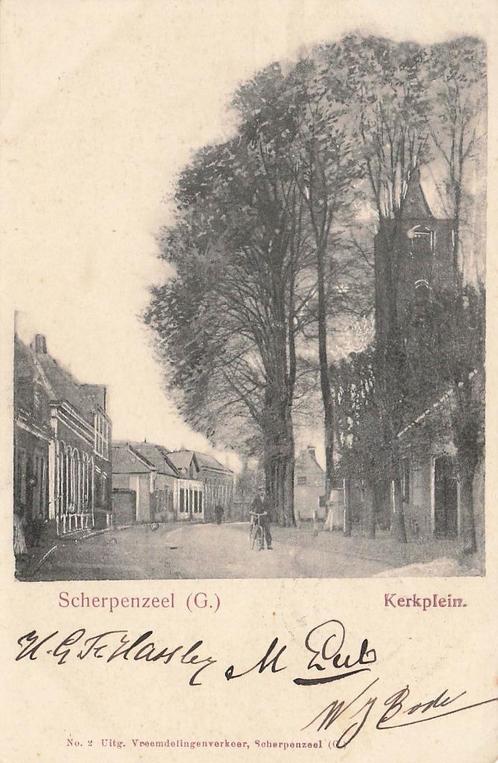 JK411 Scherpenzeel Kerkplein 1904, Verzamelen, Ansichtkaarten | Nederland, Gelopen, Zuid-Holland, Voor 1920, Verzenden