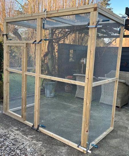 Nieuwe houten voliere, kattenren, kippenren, konijnenren, Dieren en Toebehoren, Vogels | Hokken en Kooien, Nieuw, Volière, Hout