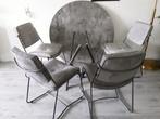 Eetkamertafel met 4 stoelen, Huis en Inrichting, Ophalen, Gebruikt, Rond, Modern