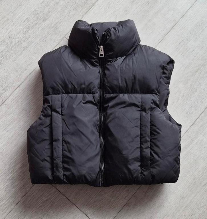Zwarte gewatteerde bodywarmer maat xs, Kinderen en Baby's, Kinderkleding | Maat 164, Zo goed als nieuw, Meisje, Ophalen of Verzenden