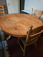 Eettafel + 4 stoelen, Ophalen, Gebruikt, Eikenhout, 4 tot 6 stoelen