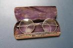 Antieke bril - Rond draad montuur - Metalen etui met voering, Antiek en Kunst, Curiosa en Brocante, Ophalen