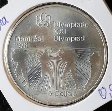 Canada 5 dollars 1976 Olympics boxing zilver beschikbaar voor biedingen