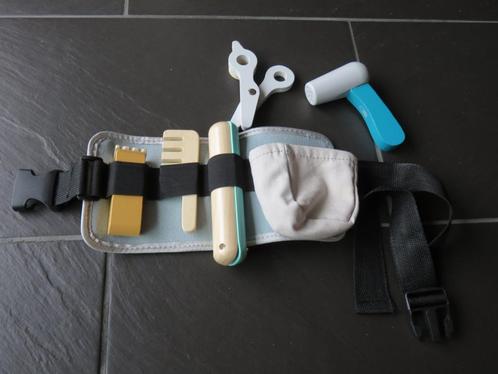 Houten kappersriem, 6 delige speelset. Mooie set, Kinderen en Baby's, Speelgoed | Houten speelgoed, Zo goed als nieuw, Overige typen
