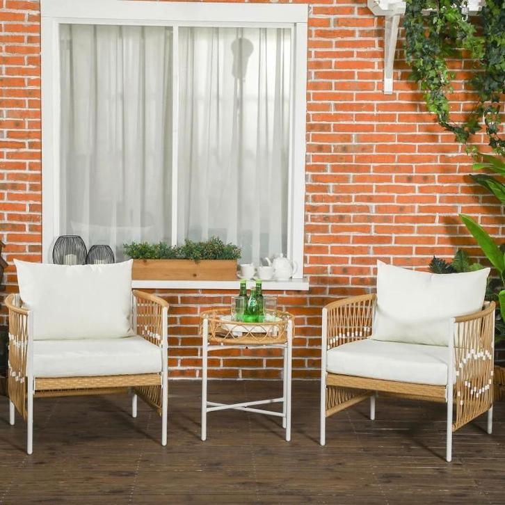 3-delige Bistroset Tuinmeubelset Loungeset (nieuw), Tuin en Terras, Tuinsets en Loungesets, Nieuw, 2 zitplaatsen, Ophalen