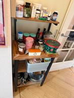 Houten Stellingkast met Metalen Frame, Ophalen, Met plank(en), Gebruikt, 50 tot 100 cm