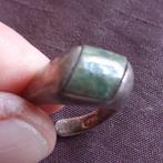 Zilveren Ring met Jade of Groene Steen, Verzenden, Kleiner dan 17, Dame, Zilver