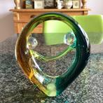 Glazen sculptuur, beeld, handgemaakt, amber, groen, Ophalen