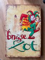 Vintage Narren Schild Brugse Zot. Bord 30 bij 20, Ophalen of Verzenden, Gebruikt, Overige merken
