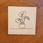 Tegeltje bananen plant monstera lijntekening lijn tekening o, Ophalen of Verzenden