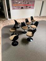 8 Knoll Tulip Swivel stoelen, Huis en Inrichting, Stoelen, Ophalen, Stof, Design klassieker, Zwart