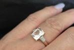 Gouden Vintage ring edelsteen morganiet en diamant. 2025/496, Sieraden, Tassen en Uiterlijk, Ringen, Overige kleuren, ., Ophalen of Verzenden