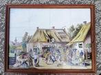 Westraven tegelpaneel 56,5brx43,5h, 12 tegels Boerenbruiloft, Antiek en Kunst, Ophalen of Verzenden