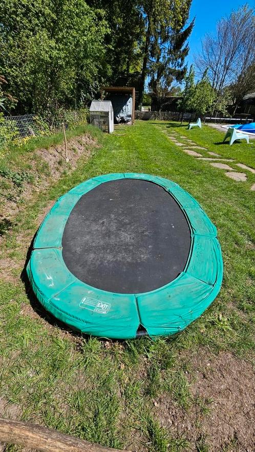Exit trampoline ovaal 3.80x2.50  €35,-, Kinderen en Baby's, Speelgoed | Buiten | Trampolines, Gebruikt, Ophalen