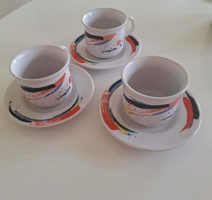 Vintage TULOWICE Kop en Schotels - Set van 3, Huis en Inrichting, Keuken | Servies, Gebruikt, Kop(pen) en/of Schotel(s), Overige stijlen