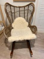 Rotan Schommelstoel voor Babykamer, Ophalen, Bruin, Riet of Rotan, Zo goed als nieuw
