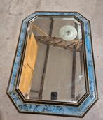 Jaren 80 regency houten spiegel met bloem motief, Antiek en Kunst, Antiek | Spiegels, Ophalen of Verzenden, Rechthoekig, Minder dan 50 cm