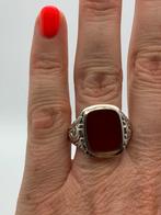 X681 Prachtige zilveren carneool ring maat 20, Ophalen of Verzenden, Zilver, Ring, Met edelsteen