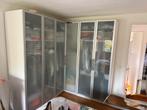 IKEA PAX Hoekkastopstelling met melkglazen deuren, Huis en Inrichting, Gebruikt, 200 cm of meer, Glas, Ophalen of Verzenden