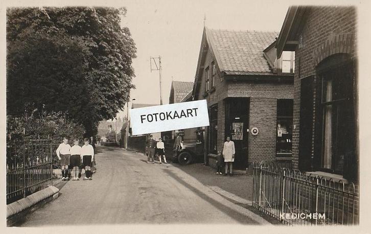 Fotokaart Kedichem - winkel - auto, Verzamelen, Ansichtkaarten | Nederland, Gelopen, Utrecht, 1920 tot 1940, Ophalen of Verzenden