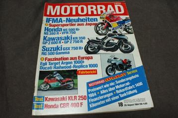Motorrad augustus 1984 Ducati Hailwood honda NS500 Suz RG500 beschikbaar voor biedingen