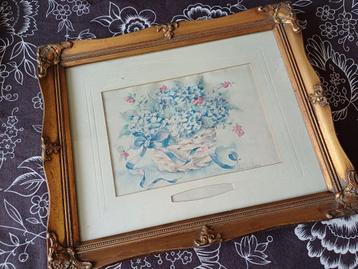Aquarel (of print) van Ada van Zelm gesigneerd incl lijst beschikbaar voor biedingen