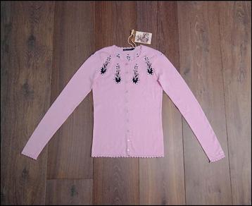 Nieuw met kaartjes roze vestje katoen/cashmere; maat XS beschikbaar voor biedingen