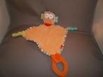 c7 Uil knuffeldoekje met bijtring baby nova oranje gekleurd, Ophalen of Verzenden, Nieuw, Overige typen