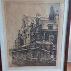 Ets Cornelis Brandenburg - Amsterdam Grimnessesluis winter g, Antiek en Kunst, Kunst | Etsen en Gravures, Ophalen