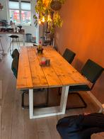 Steigerhouten tafel. 200 X 90 X 80(h). Ophalen in Haarlem., Huis en Inrichting, Tafels | Eettafels, Ophalen, Gebruikt, 50 tot 100 cm