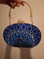 Blauwe Avondtasje met Pauw Design, Sieraden, Tassen en Uiterlijk, Tassen | Damestassen, Ophalen of Verzenden, Nieuw, Blauw, Avondtasje