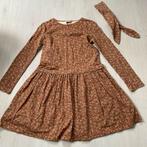 bruine WHEAT jurk met roze bloemen mt 140 + haarband, Verzenden, Zo goed als nieuw, Meisje, Jurk of Rok