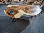 Unieke suarhout salontafel organische vorm met epoxy blauw., Industrieel suar interieur, Info@industrieel-suar-interieur.nl, 100 tot 150 cm