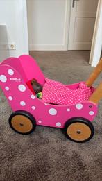 Houten poppenwagen met pop, Ophalen, Gebruikt, Duw- of Trekspeelgoed