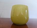 Dik glas overpot/bloempot olijfkeur, H14 x D14 cm. Helemaal, Ophalen, Overige materialen, Rond, Nieuw