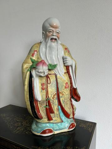 Groot gemerkt beeld van de Chinese geluksgod Shou Xing beschikbaar voor biedingen
