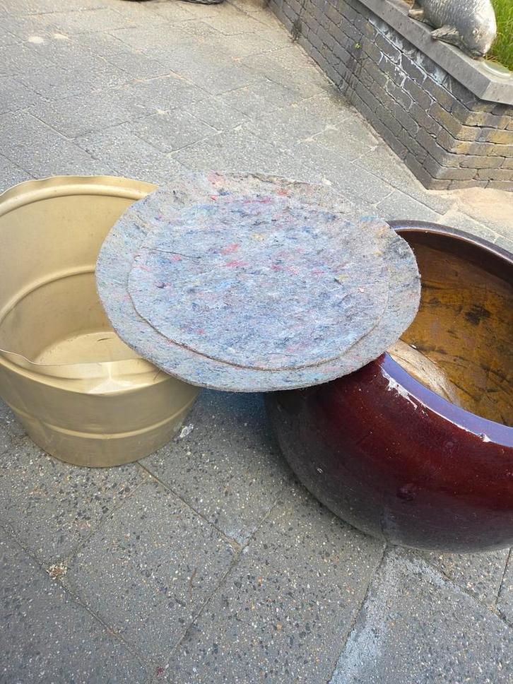 Grote Bruine Aardewerk Plantenpot - 60cm, Tuin en Terras, Bloembakken en Plantenbakken, Zo goed als nieuw, Steen, Binnen, Balkon