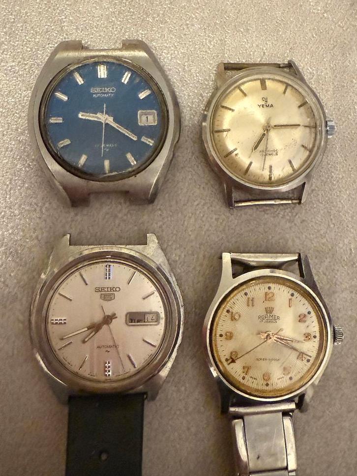 Vintage Horloge Collectie - Seiko, Yema, Roamer, Sieraden, Tassen en Uiterlijk, Horloges | Antiek, Polshorloge, Seiko, Staal, 1960 of later