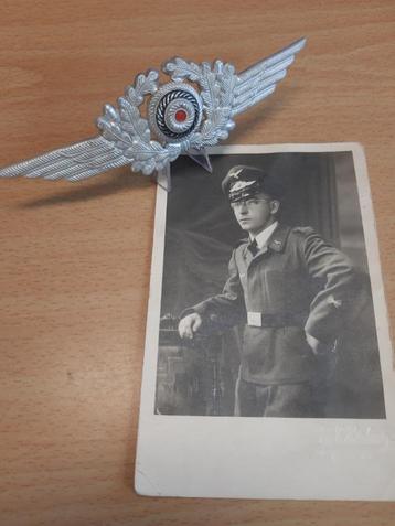 Duitse Luftwaffe Officiers Kokarde (Duitsland WW2) incl foto beschikbaar voor biedingen