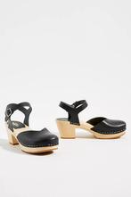 Swedish Hasbeens prachtige zwart leren klomp sandalen 36, Zwart, Nieuw, Swedish Hasbeens, Sandalen of Muiltjes