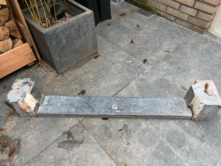 Authentieke jaren 30 dorpel met neuten - Belgisch Hardsteen, Doe-het-zelf en Verbouw, Kozijnen en Schuifpuien, Gebruikt, Overige typen