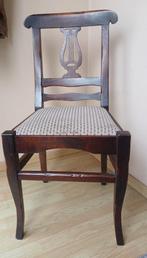 4 houten stoelen met stoffen zitting., Antiek en Kunst, Ophalen